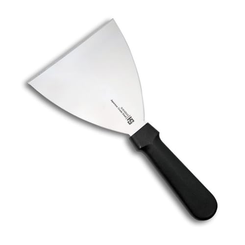 Image of HS 5 Inch Professional Scraper with Medium Handle | Japanese Grade | Stainless Steel for Commercial Use | Black | SUS420J2