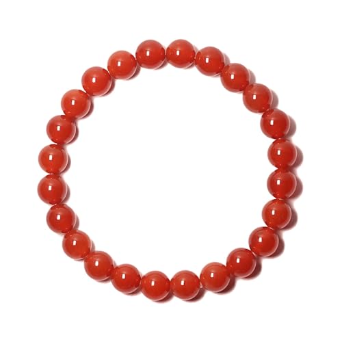 BANANE LAB Red Carnelian Beaded Bracelet with Mystery Polished Crystal Pendant - 8mm Real Natural Gemstone Beads for Men Women - Motivation Courage Confidence Gift for Her him - Fits 6.75 Wrist