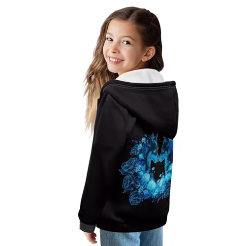 Kids Fleece Zip Up Hoodie Size 7-12 Boys Sweatshirts Fashion Kids Fleece Jacket with Kangaroo Pocket Animal Hoodie2