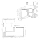 Mondeer Computertisch L-Förmig, Eckschreibtisch, mit 360 Grad Drehbarem Bücherregal für Arbeitszimmer Wohnzimmer Büro 157 x 45 x 130,5 cm, Weiß