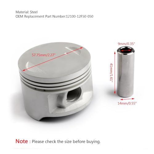 Kit de piston d'alésage 57.75mm compatible avec RV125 EN125 2003-2015 - 2