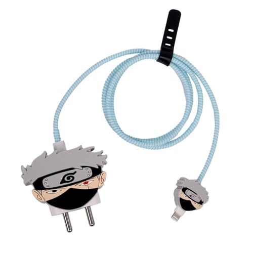 Image of Cartoon 3D Design Protective Case Compatible with Apple 18W - 20W USB-C Power Adapter Charger, Protective Cover for iPhone 18W & 20W Power Adapter Charger with Wire Saver. (Kakashi)