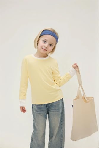 Girls' Long Sleeve Tees Kids T-Shirts Soft Toddler Girls Crewneck T-Shirts2