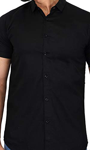 Image of U-TURN Men's Cotton Solid Half Sleeve Shirt