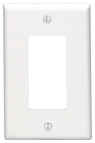 Image of Leviton 80601-W 1-Gang Decora /GFCI Device Decora Wallplate, Midway Size, Thermoset, Device Mount, White, 20-Pack