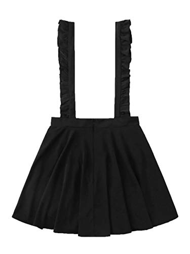 MakeMeChic Women's Casual Straps High Waist Suspender Skirt Pinafore Overall Dress Black S