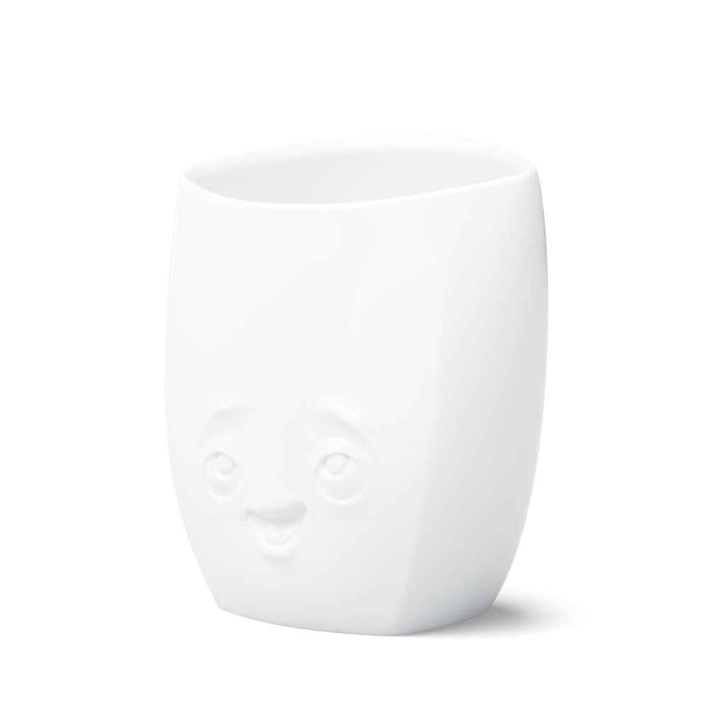 FIFTYEIGHT PRODUCTS/Vase „Entzückt“ (Porzellan, 21,5 cm x 5 cm x 18 cm, Weiß, Made in Germany)