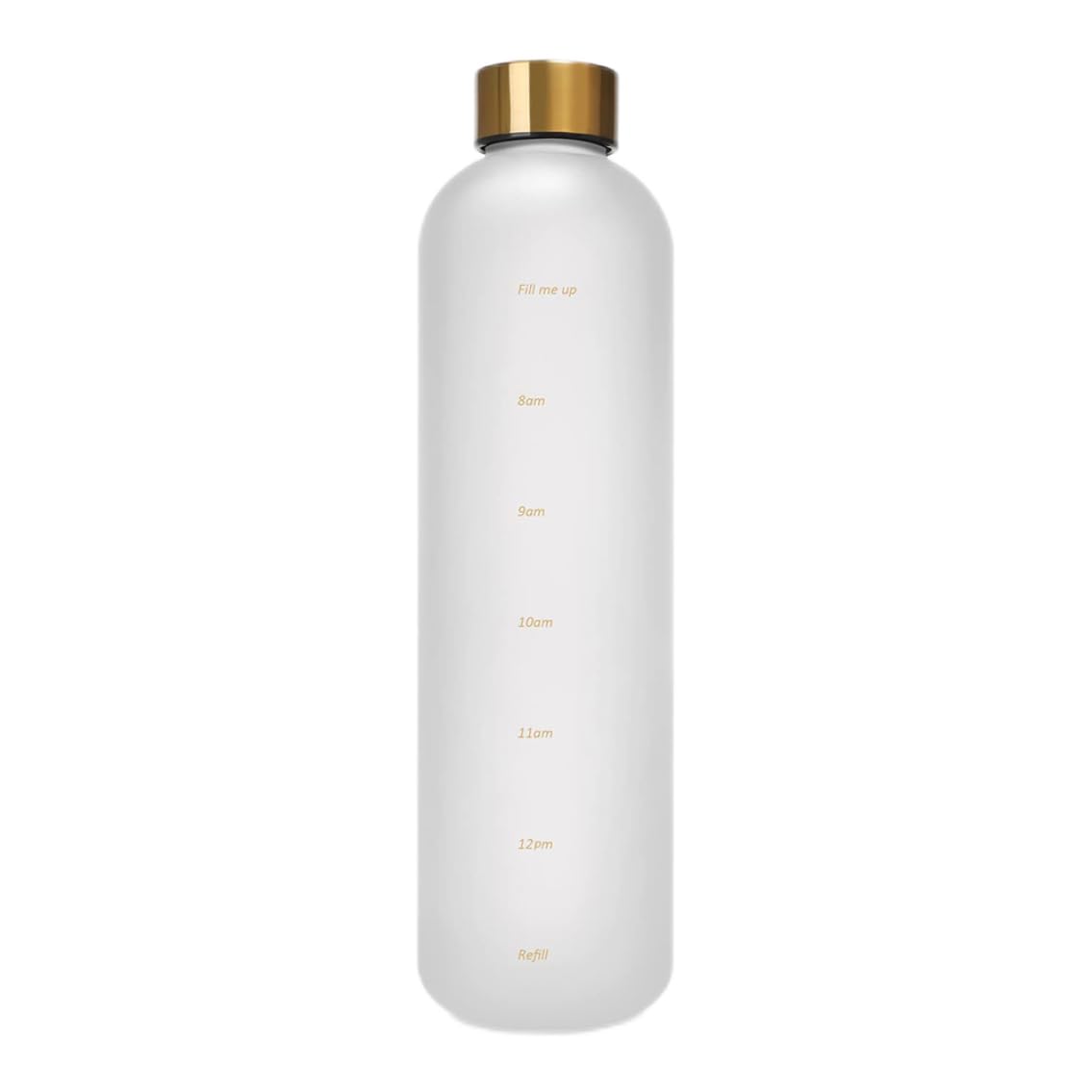 Ginwrek Water Bottle Straw 32oz Water Bottle with Time Marker to Drink, Motivational Reusable Plastic with BPA Free Tritan for Gym and Sports 1000ml, White