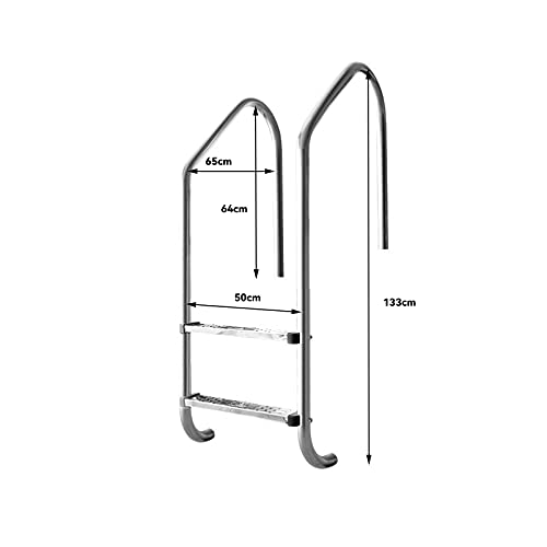 Escalera para piscina con 2 peldaños acero inoxidable plata miniatura 4