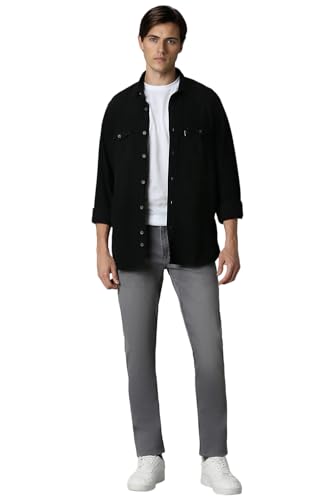 Image of Louis Philippe Men Slim Fit Solid 100% Cotton Casual Shirt