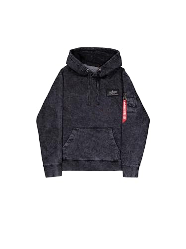 Alpha Industries Herren Back Print Vintage Hoodie, Black, S
