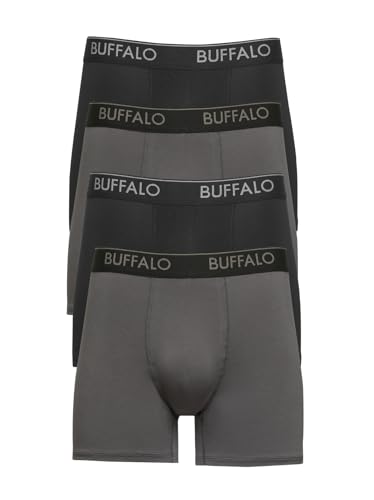 Felina Buffalo Men's Micro Stretch Boxer Briefs 4-Pack – Moisture-Wicking, Breathable