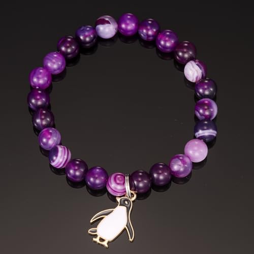 Penguin Bracelet Gifts for Women Penguin Friend Jewelry Penguins Lover Purple Penguin Bracelets4