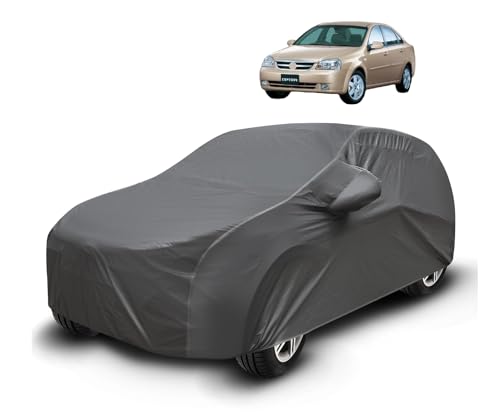 Image of Auto Hub Waterproof Car Cover Compatible with Optra with Mirror Pockets, Soft Cotton Lining, Optra Car Cover Waterproof, Grey