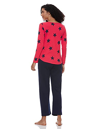 Image of A.T.U.N. (ALL THINGS UBER NICE) Womens Printed Cotton Relaxed Fit Sleepwear Clothing Set | Tees with Pyjama Set