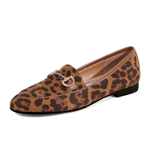 Image of Womens Loafers Flats Dress Shoes Slip On Penny Comfortable Round Toe Business Casual Work