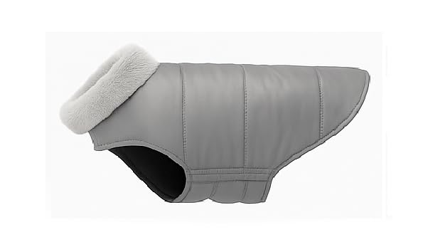 Image of The Pets Company Dog Winter Coat Jacket, Clothes, Windproof, Waterproof, Light Weight, Washable, Ultra Warm Thick Fleece Lined Dog Vest for Cold Weather Protection, (Grey, X - Small - 12 Inch)