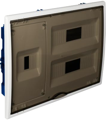 Cuadro eléctrico empotrar pladur 24 elementos + 4 precintables marco blanco y puerta FUME SOLER