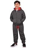 Kids Tracksuit Girls Boys Fleece Hooded Hoodie Bottom Jogging Suit Jogger 5-13Yr
