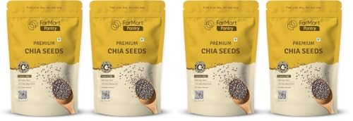 Image of FarMart Pantry Chia Seed 200g(Pack of 4)| Raw, Unroasted | Omega-3 & Protein Rich | 100% Natural Superfood |