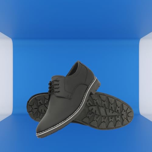 Image of Leatherful Genuine Leather Derby SE Shoes for Men | TPR Sole & Nappa Leather Lining | Classic Dress Footwear