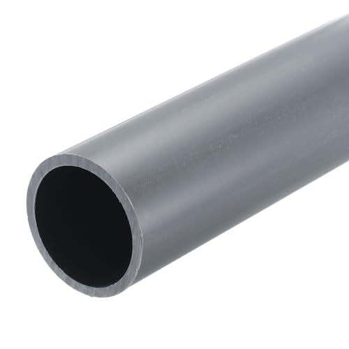 QUARKZMAN Tubo Redondo Rígido de PVC de 42.6mm de Diámetro Interno y 50mm de Diámetro Externo, Longitud de 8 Pulgadas, Color Gris Claro de Alta Resistencia para Tuberías de Agua