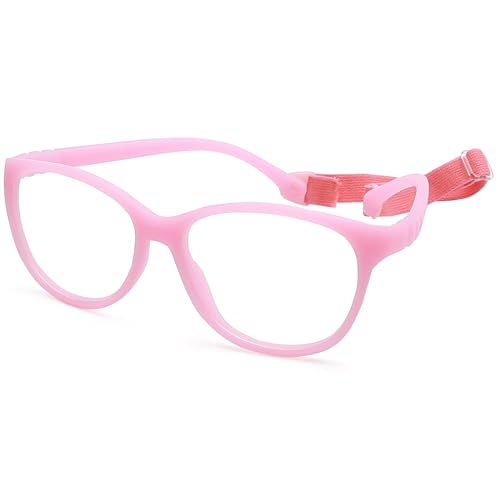 La mejor selección de Monturas de gafas para Niña , tabla con los diez mejores. 44 Gafas Irrompibles para Niños y Niñas 8 a 12 años - Marco de Lentes Ópticas con Correa Talla M - Marco de Gafas Flexibles - Anteojos de Prescripción Rosa Claro