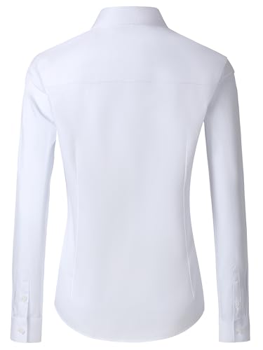 CUNLIN Womens Cotton Button Down Shirts for Women Fitted Long Sleeve Formal Dress Shirt Work Blouses Tops3