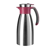 Emsa 512576 Isolierkanne | Edelstahl | 1 Liter | Quick Tip Verschluss | 100% dicht | Himbeer | Soft Grip