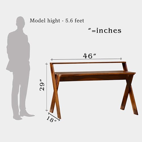 Image of Solid Sheesham Wood Study Table for Adults | Computer Table for Home | Wooden Writing Desk | Office Table for Office Work | Work from Home Table with 2 Drawers (2)