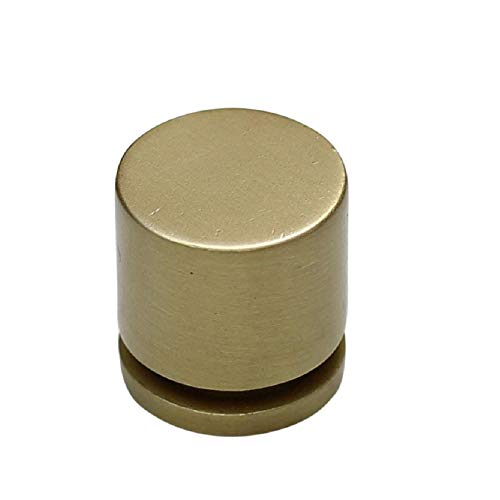 10 Pack - Hamilton Bowes - 1 - Round Cabinet Knob - 380-SB (Satin Brass) - Modern Gold Brushed Brass Natural