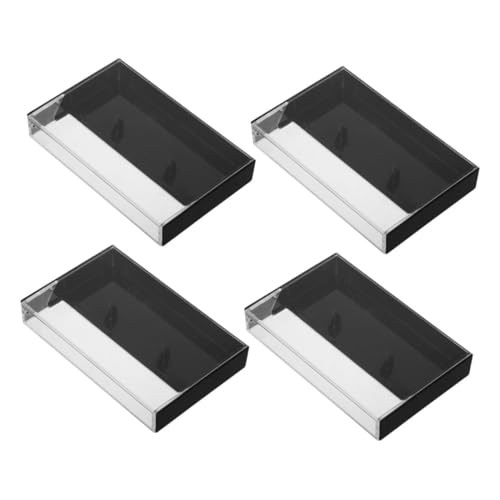 CIYODO Retro Cassette Tape Box 4-Piece Tape Organizer Crystal Holder for Music Enthusiasts and Collectors