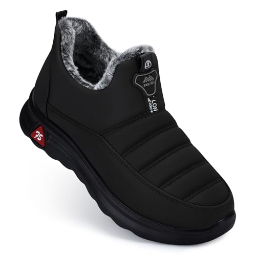 SHIBEVER Winter Boots for Women: Warm Fur Lined Slip on Ankle Snow Boots Comfortable Waterproof Anti-slip Outdoor Shoes