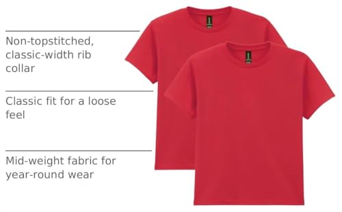 Image of Gildan Unisex-Child Gildan Youth Heavy Cotton T-Shirt, Style G5000b, 2-Pack