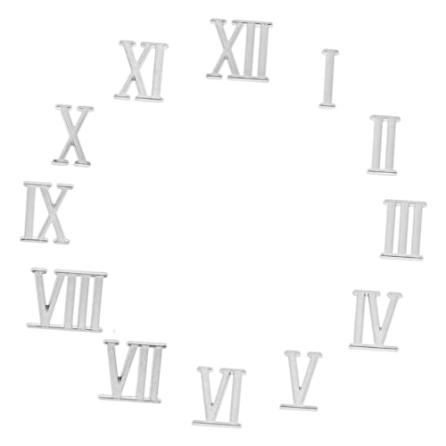 Holibanna 5セット ローマ数字 時計数字 シルバー 置換 修理用 壁掛け時計 リビング 寝室用 アクセサリー