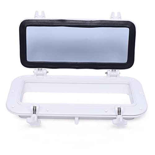 Boat Bullauge Fenster, 4mm Gehärtetem Glas Bullauge beständige, Rechteckiges Öffnung Portlight Boots Bullauge Sonnendach, Universal für RV Boat Yacht 400mm*200mm