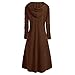 Aniywn Womens Long Sleeve Plus Size Hooded Sweater Top Vintage Cloak High Low Hem Long Blouse T-Shirt (M, Coffee)