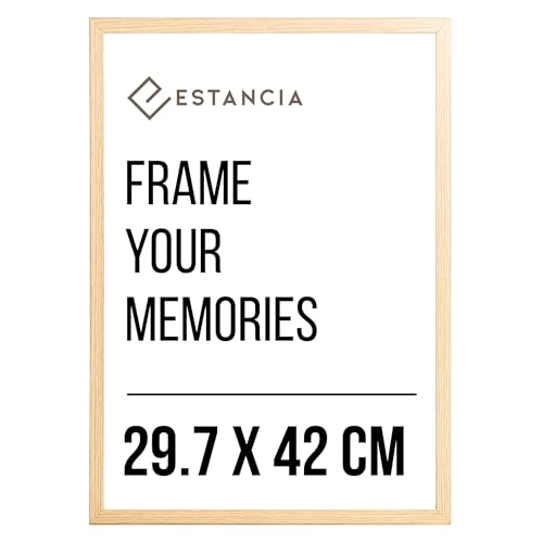 Estancia Oak Pine Wood Photo Frame 29.7x42 cm (A3) with Shatterproof Acrylic Glass | Modern 29.7 x 42 cm Wooden Picture Frame