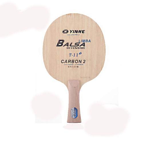 T-11s 3 Ply Pure Wood +2 Ply Carbon Table Tennis Racket Bat Blade 1XTable Tennis Racket Guard Side (Penhold-CS)
