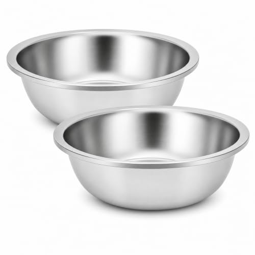 Set de 2 tazones grandes de acero inoxidable 18.9 pulg miniatura 1