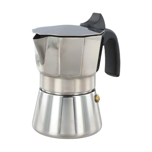 Cafetera espresso hecha de acero inoxidable, diseño octogonal único para una experiencia óptima de café en cualquier momento (150 ml)