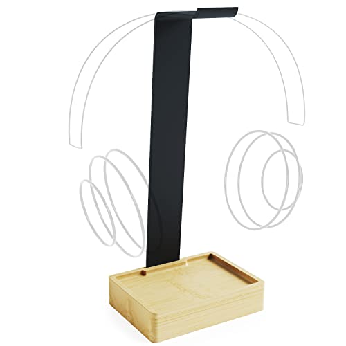 KD Essentials - Headset Ständer & Kopfhörer Halter, plastikfrei aus extrem stabilem Metall und Bambus - praktische Halterung schont das Headset und sorgt für mehr Ordnung auf dem Schreibtisch Cover