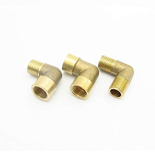 Codo de latón macizo de 90 grados con roscas macho hembra de 1/4 4