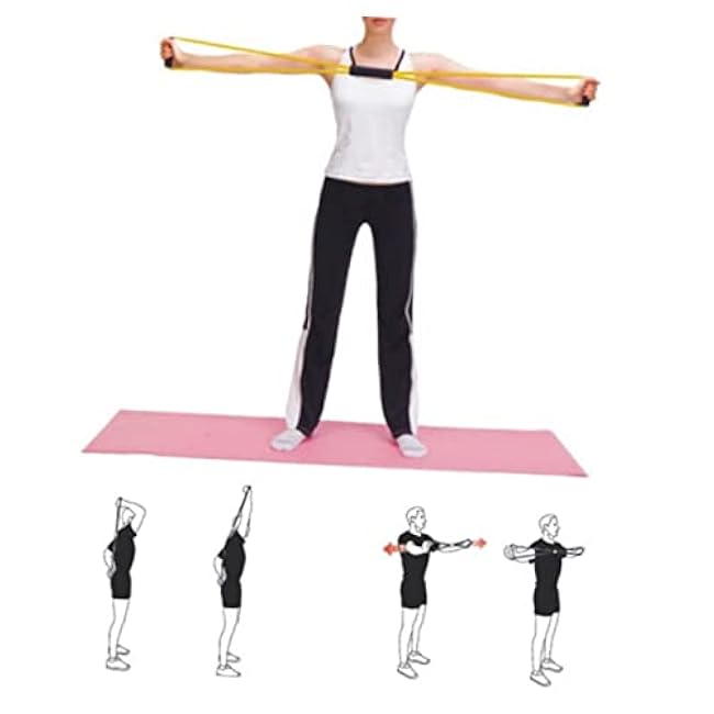 Tension Ropes Exercise Tubes Handles Resistance Bands Legs Stretchy Bands for Arm Workout Random Color