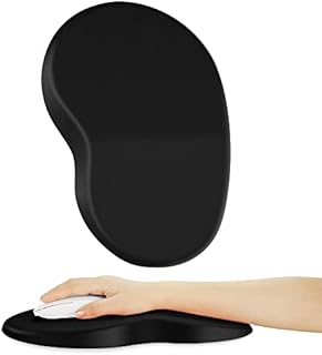 Ergonomic Mouse Pad with Wrist Support, Relief Carpal Tunnel Pain Mousepad, Full Memory Foam with Non-Slip PU Gel Base, Comfortable Wrist Pad Mouse Pad for Computer Laptop Desktop Office Home(Black)