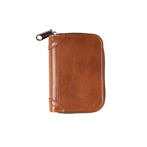 Sac porte-cartes vintage zippé marron pour ne plus perdre vos cartes de crédit