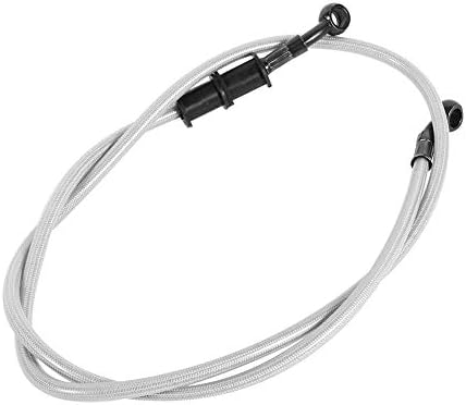 50Cm-120Cm Motorcycle Brake Hose Braided Steel + Pvc Silver 1200Mm 10Mm Banjo Dia 1 X Oil Hose