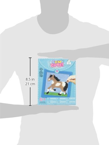 Image of Colorbok Q2342A Horse Learn to Stitch Needlepoint Kit, 6-Inch by 6-Inch, Blue Frame