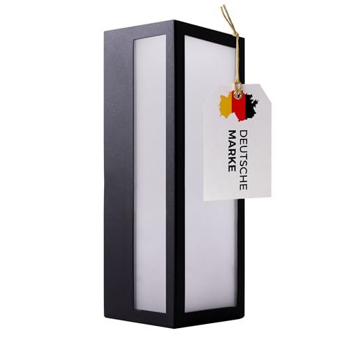 max K O M F O R T Schwarze Außenwandleuchte E27 IP44 – Moderne Wandleuchte für Außenbereich aus Aluminium, für Garten, Fassade & Eingang, 230V,...