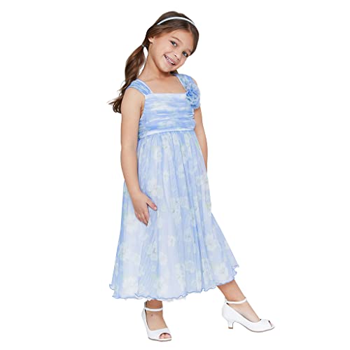 Bonnie Jean Girl's Blue Floral Dress for Little and Big Girls4